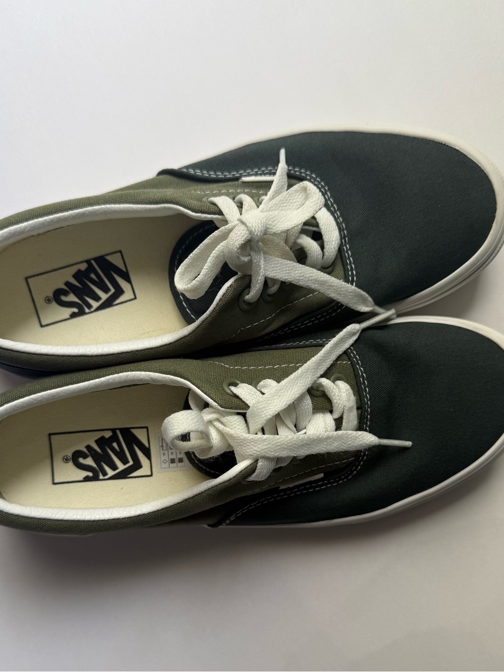Vans Olive and Dark Green Low-Top Canvas Sneakers